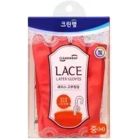Clean Wrap Lace Latex Gloves - Перчатки из натурального латекса с внутренним покрытием, укороченные, с крючками для сушки.