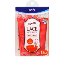 Clean Wrap Lace Latex Gloves - Перчатки из натурального латекса с внутренним покрытием, укороченные, с крючками для сушки.
