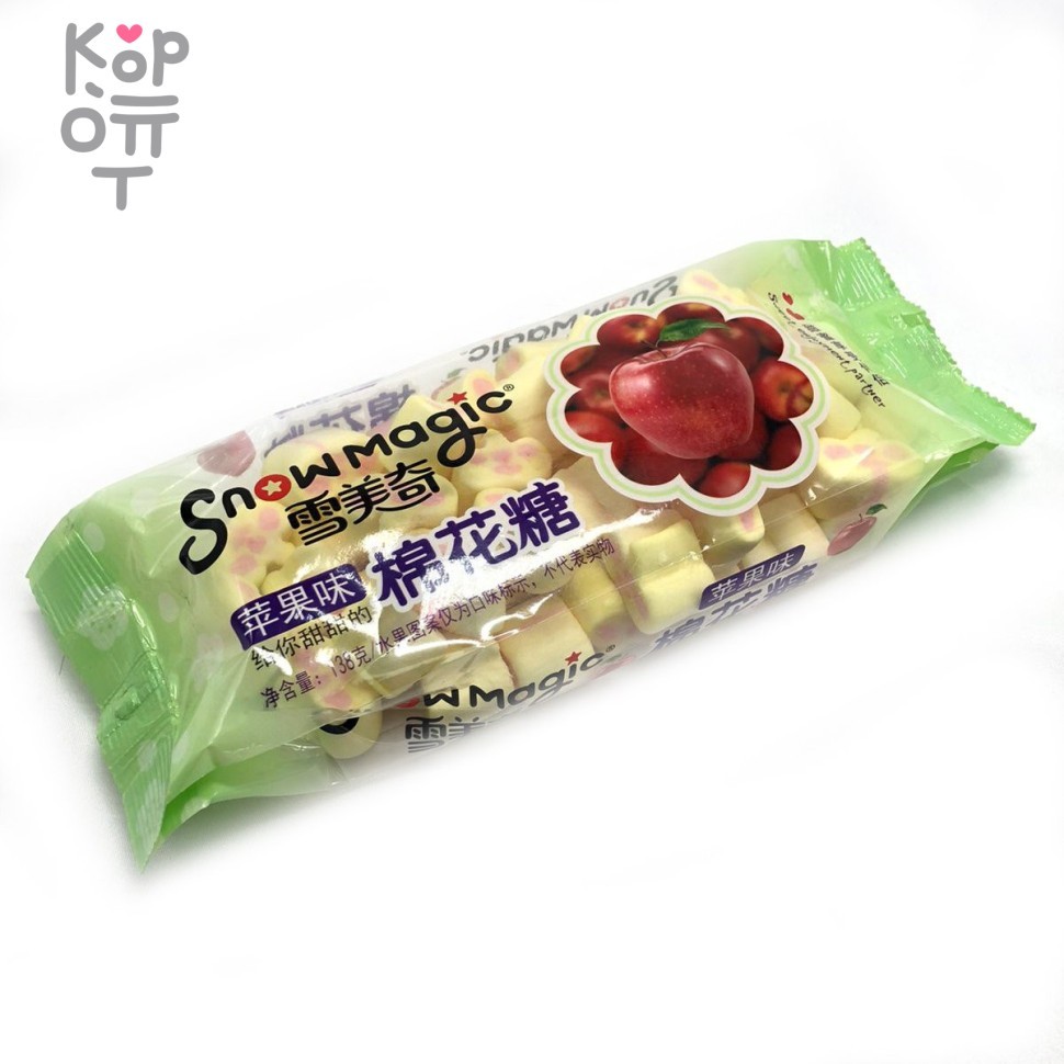 Маршмеллоу Snowmagic со вкусом Яблока, 138гр., купить с доставкой на дом фото 1 — Корейские товары для всей семьи(КорОпт)