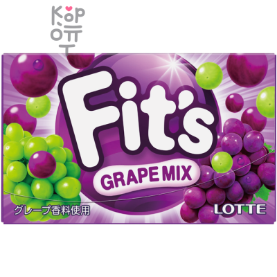Lotte Резинка жевательная FIT`S Grape MIX 24,6гр.