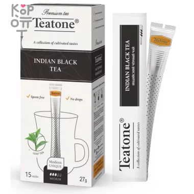 Чай в стиках для чашек индийский черный, Teatone, 15 стиков по 1.8г   &mdash; Корейские товары для всей семьи(КорОпт)