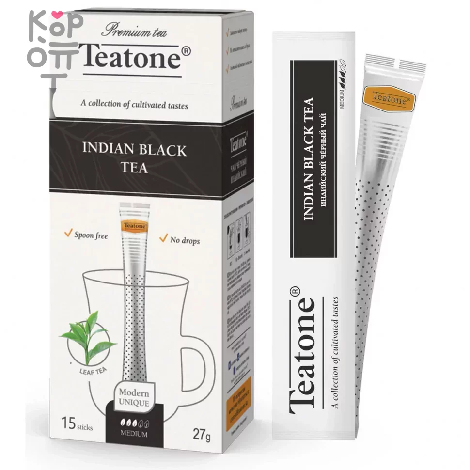 Чай в стиках для чашек индийский черный, Teatone, 15 стиков по 1.8г  , купить с доставкой на дом фото 1 &mdash; Корейские товары для всей семьи(КорОпт)