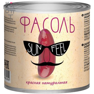 Sunfeel - Фасоль красная натуральная 425мл.*12шт.   — Корейские товары для всей семьи(КорОпт)
