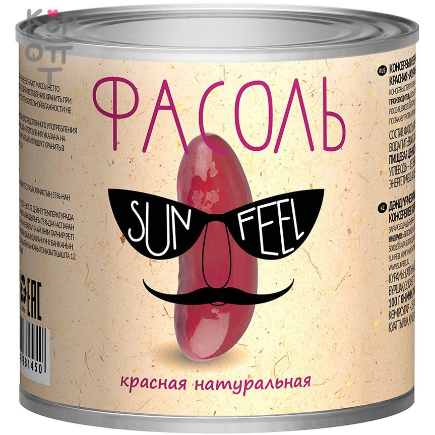 Sunfeel - Фасоль красная натуральная 425мл.*12шт.  , купить с доставкой на дом фото 1 &mdash; Корейские товары для всей семьи(КорОпт)