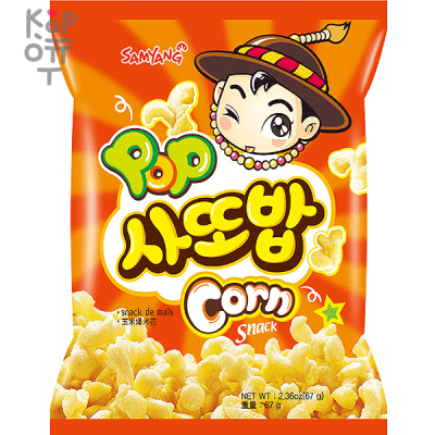 Samyang Pop Corn Snack - Мягкая и сладкая питательная закуска, тающая во рту, как снег, 67гр.