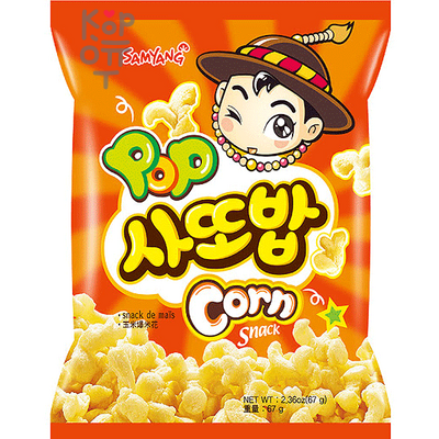 Samyang Pop Corn Snack - Мягкая и сладкая питательная закуска, тающая во рту, как снег, 67гр.