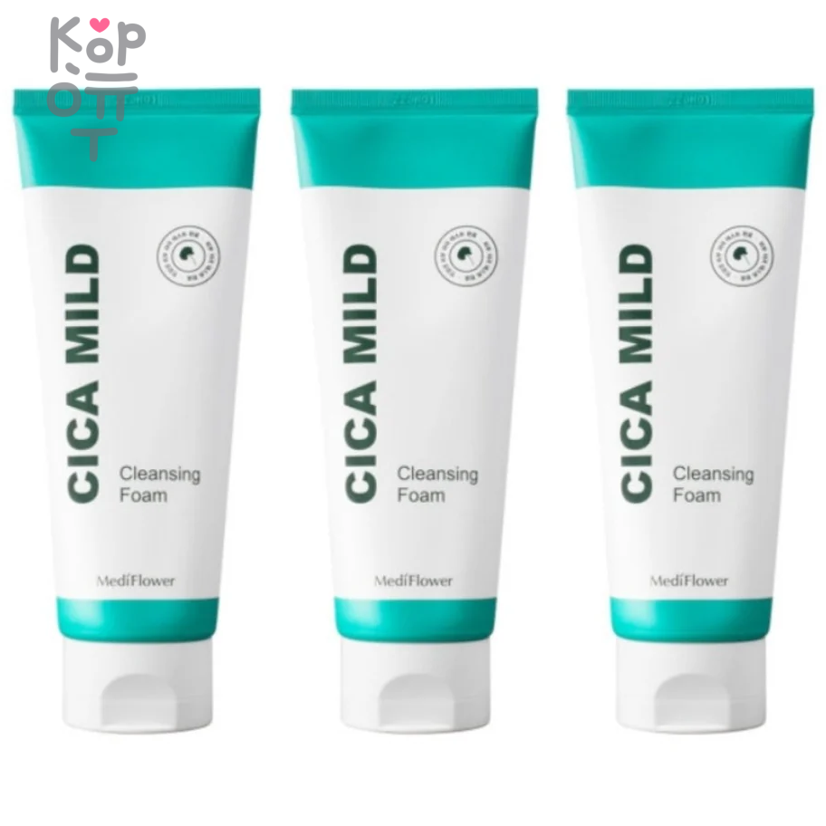Medi Flower Cica Mild Cleansing Foam - Мягкая пенка для умывания с Центеллой 150мл., купить с доставкой на дом фото 1 — Корейские товары для всей семьи(КорОпт)