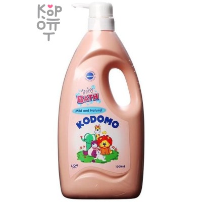 LION Kodomo - Пена для ванн, детская 1000 мл, Природная мягкость - 2в1 с дозатором