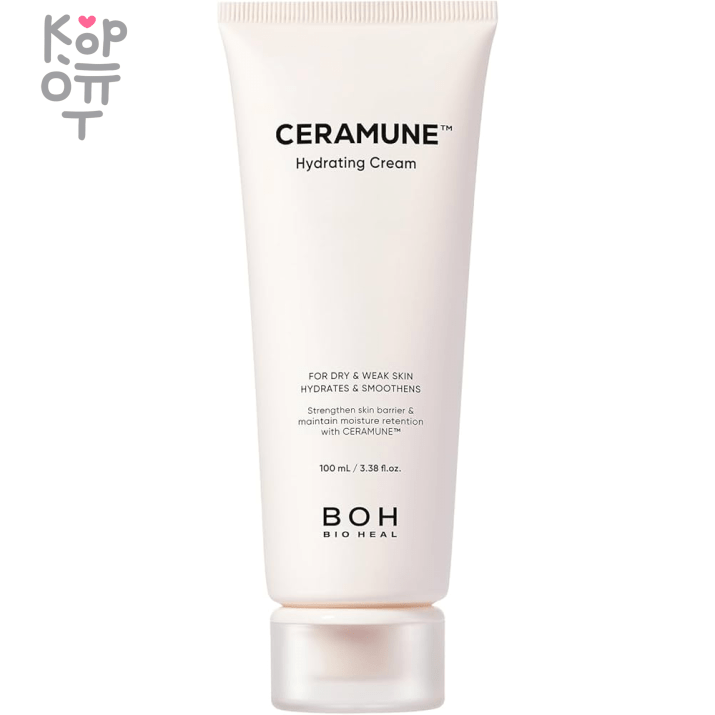 Bioheal BOH Ceramune Hydrating Cream - Увлажняющий крем для кожи с Керамидами 100мл., купить с доставкой на дом Легкое и быстро впитывающееся средство, которое мгновенно делает вашу кожу увлаженной. В составе средства уникальный компонент - Фитоспингоцин, активизирующий работу керамидов. Фитоспингоцин делает кожу более здоровой и помогает сохранять влагу.