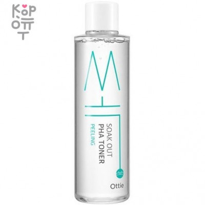 Ottie Soak Out PHA Toner Peeling - Пилинг-тонер с PHA-кислотами, 210мл.