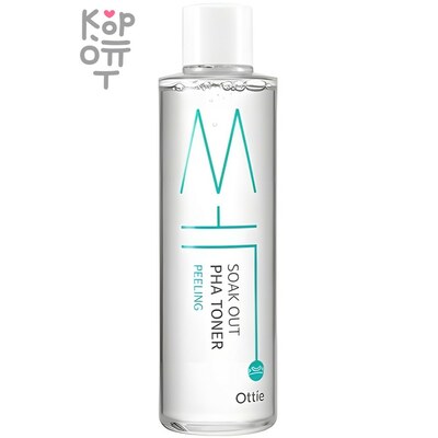 Ottie Soak Out PHA Toner Peeling - Пилинг-тонер с PHA-кислотами, 210мл.