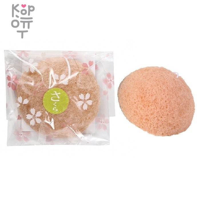 Yamamoto Farm - Спонж Конняку для умывания лица с экстрактом листьев сакуры 1шт., купить с доставкой на дом фото 1 &mdash; Корейские товары для всей семьи(КорОпт)