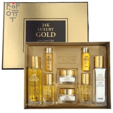 LAYDAY 24k Gold Luxury Skin Care 6-piece Set - Набор уходовой косметики антивозрастной из 24-каратного Золота. — Корейские товары для всей семьи(КорОпт)