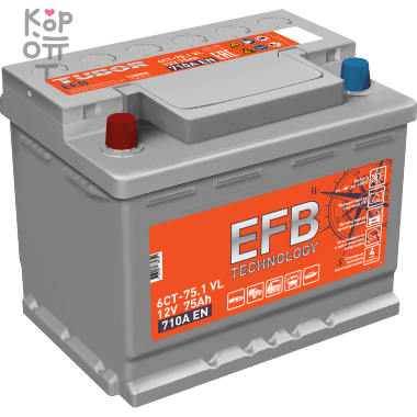 Аккумулятор TUBOR EFB 6СТ-75.1 VL, 75A, L3 ( R ) — Корейские товары для всей семьи(КорОпт)