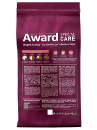 Сухой корм AWARD SPECIAL CARE Sensitive Skin&Coat для взрослых кошек для здоровой кожи и шерсти со свежей белой рыбой