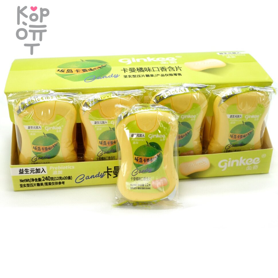 Освежающая карамель Холодок Ginkee Prebiotics с пребиотиками и фруктовым вкусом Яблока, купить с доставкой на дом фото 1 &mdash; Корейские товары для всей семьи(КорОпт)