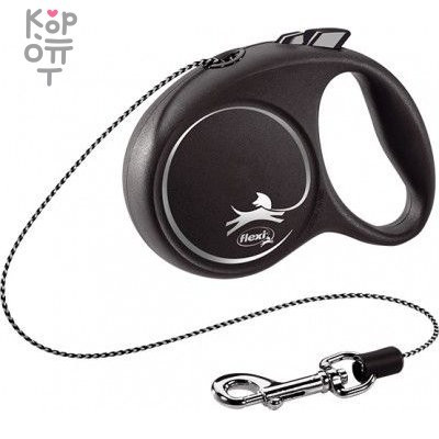 flexi рулетка Black Design XS (до 8 кг) 3 м трос черный/серебро