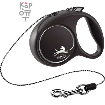 flexi рулетка Black Design XS (до 8 кг) 3 м трос черный/серебро