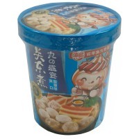 Лапша быстрого приготовления из морепродуктов, Золотой суп с остро-кислым вкусом, синяя, Haixin Guandong, 153гр.