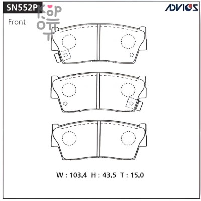 PF-9298 / AN273 / SN552P ADVICS - Тормозные колодки