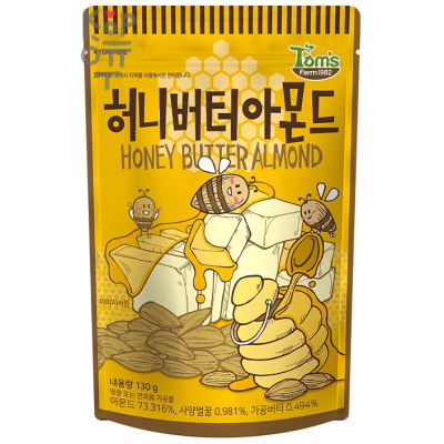 Hbaf Honey Butter Almond - Миндаль в глазури с медово-сливочным вкусом, Корея.