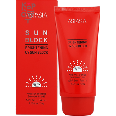 Aspasia Brightening Sun Block UV SPF 50+/PA+++ - Солнцезащитный осветляющий крем для лица 70гр.