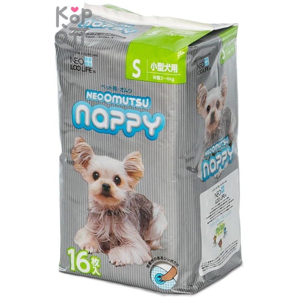 Neo Loo Life NEOOMUTSU Подгузники для домашних животных, размер S (3-6кг.), 16шт.