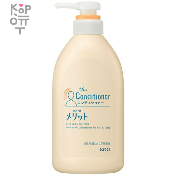 KAO Merit Mild Acidic Conditioner for Hair & Scalp - Кондиционер для волос  для чувствительной кожи головы, склонной к перхоти и зуду, препятствующий оседанию пыли «Успокаивающий и увлажняющий»., купить с доставкой на дом фото 1 &mdash; Корейские товары для всей семьи(КорОпт)