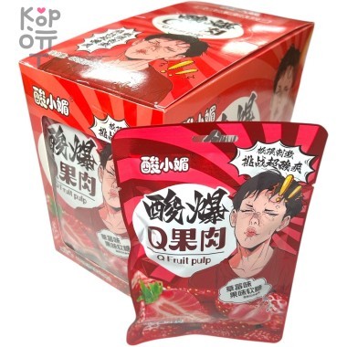 Кислый мармелад Hong TaiKee Foods Candy Кислые фрукты со вкусом Клубники — Корейские товары для всей семьи(КорОпт)