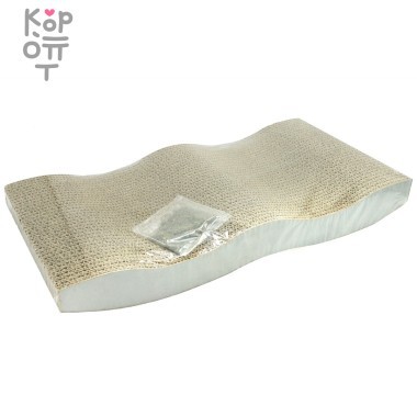 Когтеточка двусторонняя, картонная 4Steps Wave &quot;Волна&quot; с пакетиком Мяты 43х22х5см  — Корейские товары для всей семьи(КорОпт)