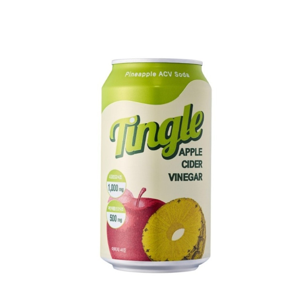 ILHWA Tingle Pineapple ACV Soda — Напиток безалкогольный газированный, вкус ананаса, 350 мл