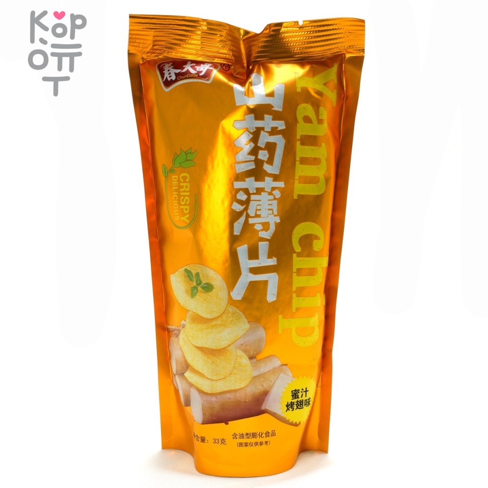 Чипсы Yinai family Yam Crispy Chips со вкусом крылышек гриль в медовом соусе, 33гр., купить с доставкой на дом фото 1 &mdash; Корейские товары для всей семьи(КорОпт)