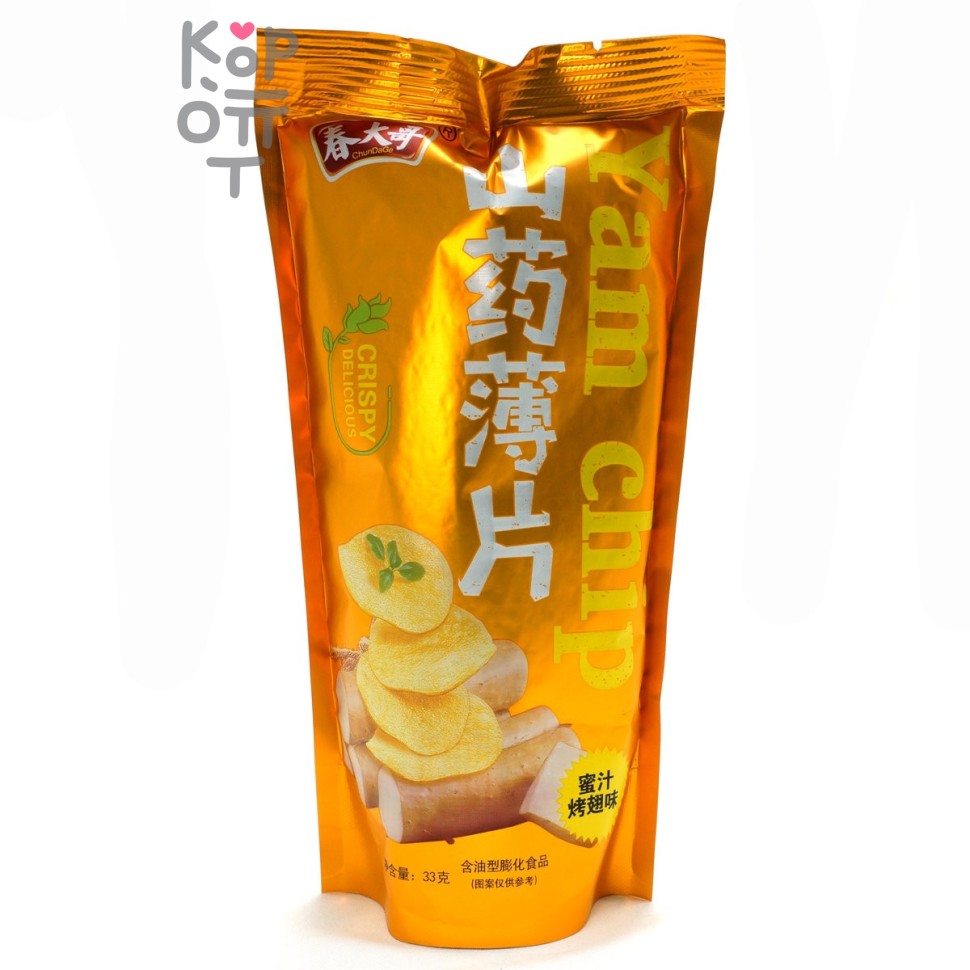 Чипсы Yinai family Yam Crispy Chips со вкусом крылышек гриль в медовом соусе, 33гр.