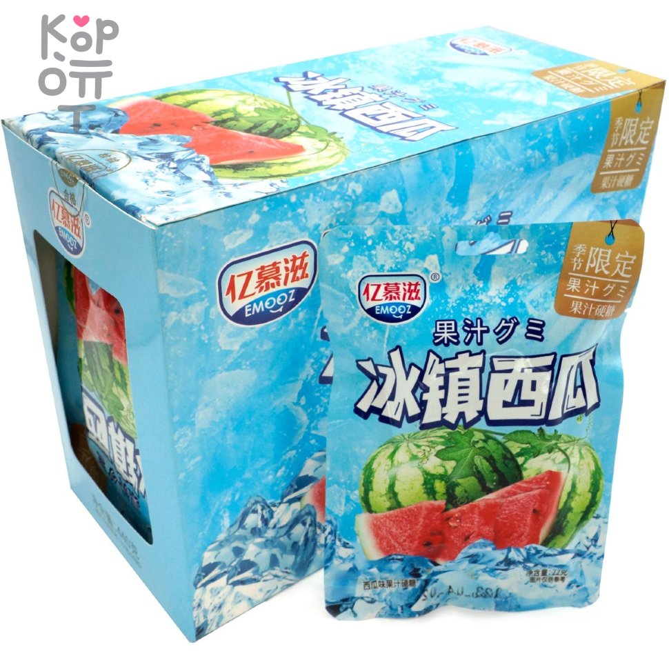 Карамель Emooz со вкусом Ледяного Арбуза, купить с доставкой на дом фото 1 &mdash; Корейские товары для всей семьи(КорОпт)