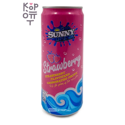 Ooh Sunny Drink Strawberry — Напиток безалкогольный газированный клубника, 325 мл, в жестяной банке