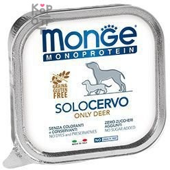 Monge Dog Monoprotein Solo консервы для собак паштет из оленины 150г