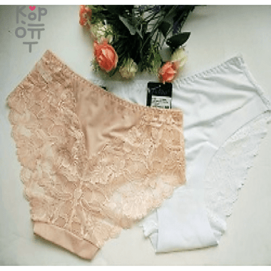 Трусы женские бесшовные, с кружевом. Ю.Корея    — Корейские товары для всей семьи(КорОпт)