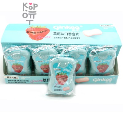 Освежающая карамель Холодок Ginkee Prebiotics с пребиотиками и фруктовым вкусом Клубники