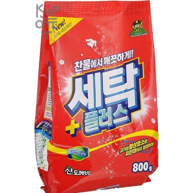 SANDOKKAEBI Se-Plus Laundry Detergent - Стиральный порошок с ферментами «Се-Плас» (мягкая упаковка) 800гр.