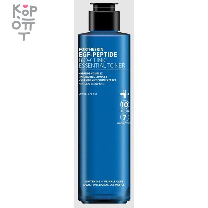 For The Skin EGF-Peptide Bio Clinic Essencial Toner - Антивозрастной тонер для лица с пептидами 200мл.   фото 1 &mdash; Корейские товары для всей семьи(КорОпт)