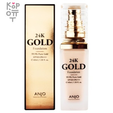 ANJO Professional 24K Gold Foundation No. 21 Light Beige - Тональная основа c 24-х каратным Золотом, Светло-бежевый 40мл. — Корейские товары для всей семьи(КорОпт)