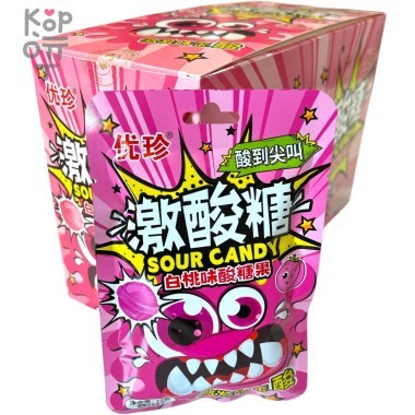 Кислая леденцовая карамель Sour Candy - Жутко кислые конфеты со вкусом Персика &mdash; Корейские товары для всей семьи(КорОпт)