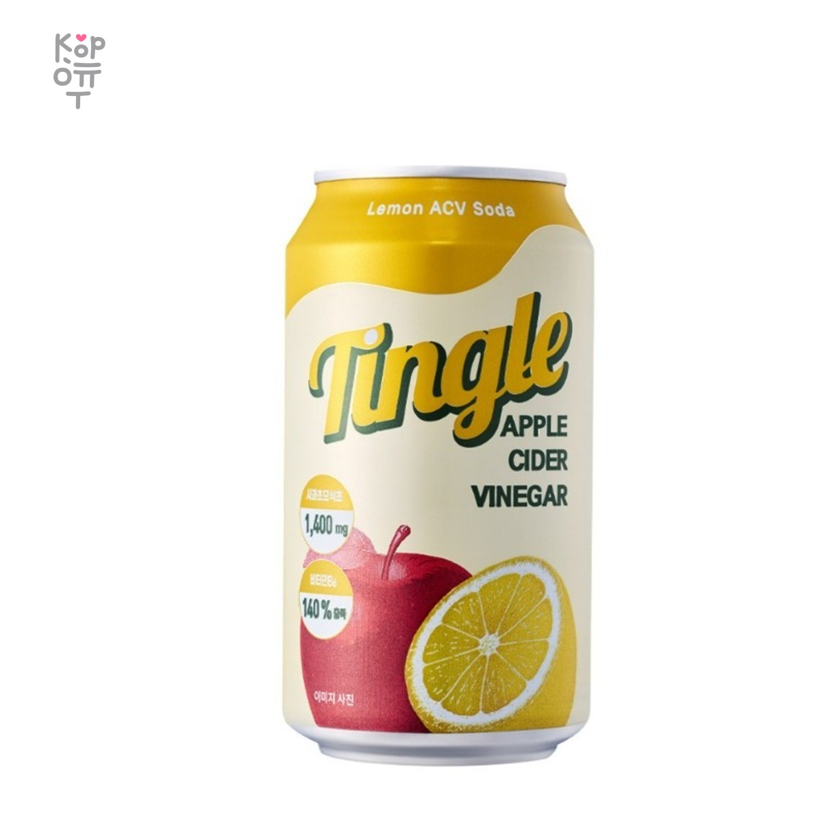 ILHWA Tingle Lemon ACV Soda — Напиток безалкогольный газированный, вкус лимона, 350 мл