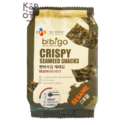 CJ Bibigo Crispy Seaweed Snacks Original Flavor - Хрустящая морская капуста с оригинальным вкусом, 5 г
