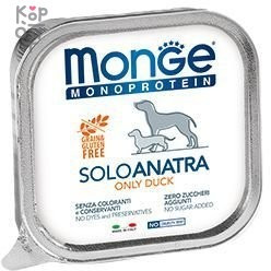 Monge Dog Monoprotein Solo консервы для собак паштет из утки 150г