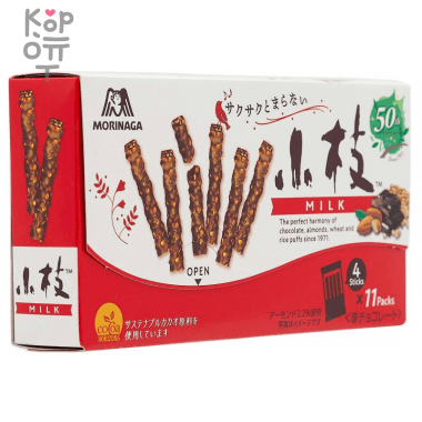 Соломка шоколадная со вкусом миндаля 44шт, Morinaga, 62,7гр. — Корейские товары для всей семьи(КорОпт)