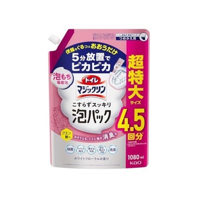 KAO Моющее и чистящее средство "Magicclean" для туалета (спрей для удаления и предотвращения загрязнений в чаше унитаза / белые цветы) 1080 мл, мягкая упаковка с крышкой