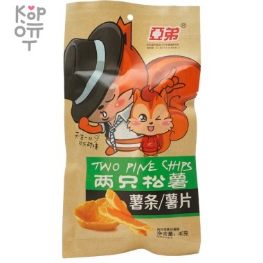 Картофельные чипсы Two Pine Chips Картофель фри, Две белочки, 40гр. — Корейские товары для всей семьи(КорОпт)