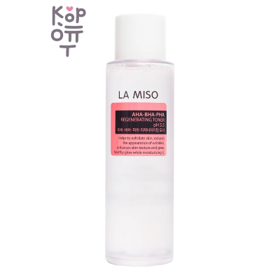 La Miso AHA-BHA-PHA Regenerating Toner pH 5.5 Интенсивный обновляющий тонер для лица с кислотами, 150 мл