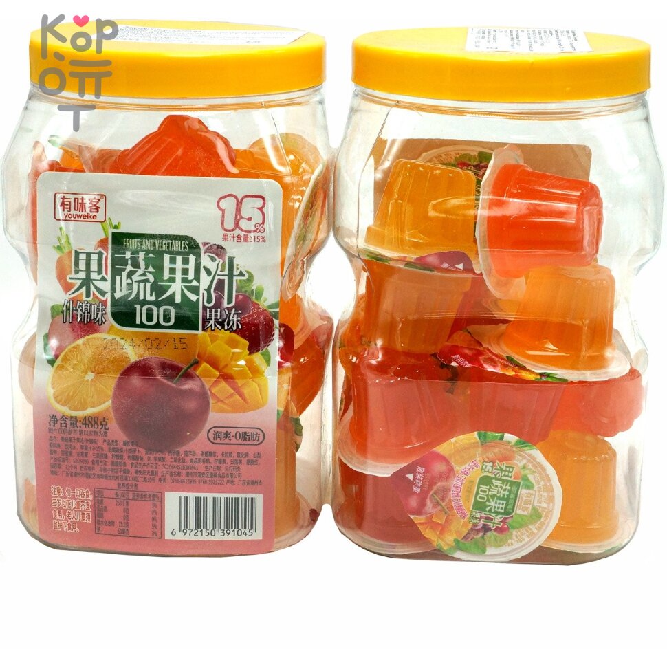 Желе фруктовое Youweike Jelly с добавлением натурального сока, купить с доставкой на дом фото 1 &mdash; Корейские товары для всей семьи(КорОпт)